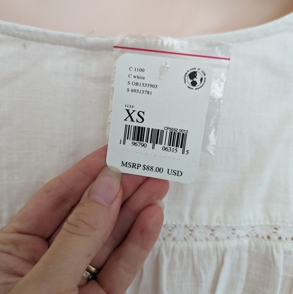 FREE People white joi blouse xs - Picture 12 of 15